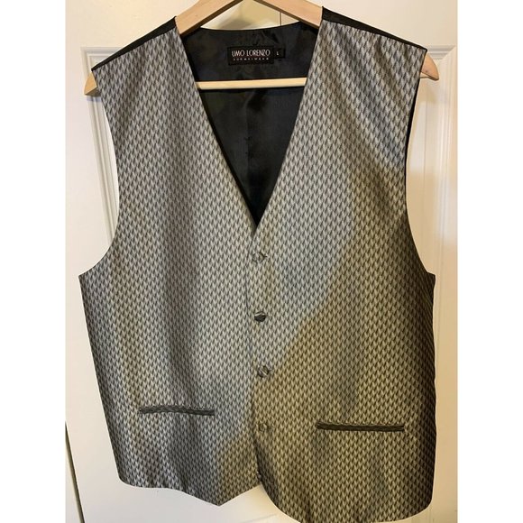 Umo Lorenzo Formal Wear Men’s Sz L Vest Silver Black - Picture 3 of 6